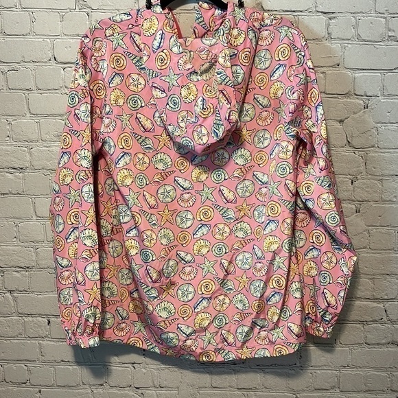 SIMPLY Southern Pink Shell Print Windbreaker Size Medium Beach Ocean Boat - Picture 6 of 6